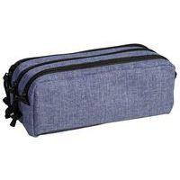 Trousse 3 compartiments polyester bleu