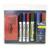 Kit brosse magnétique + 6 marqueurs - Artline
