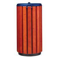 Poubelle Zeno Protec 80L lattes bois couvercle bleu acier poudré-Rossignol Pro thumbnail image 3