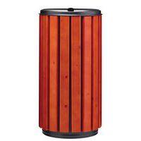 Poubelle Zeno Protec 80L lattes bois couvercle gris acier poudré-Rossignol Pro - Image 4