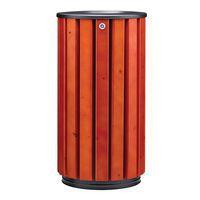 Poubelle à poser/fixer Zeno Access 80L Lattes Bois Entonnoir Gris-Rossignol Pro - Image 5