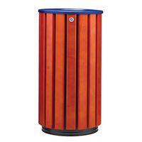 Poubelle Zeno Access 80L lattes bois entonnoir bleu thumbnail image 2