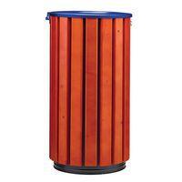 Poubelle Zeno Access 80L lattes bois entonnoir bleu thumbnail image 3