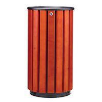 Poubelle Zeno Access 80L lattes bois acier galva gris thumbnail image 3