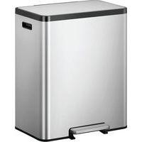 Poubelle à pédale Ecocasa II Recycling Step Bin 36+24 L inox - Image principale
