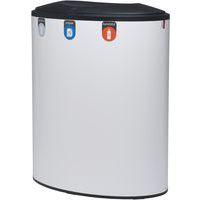 Poubelle tri sélectif Lune Binc 3 flux couvercle fermé blanc - Image 3