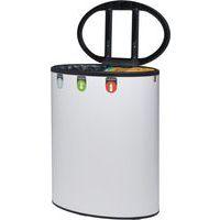 Poubelle tri sélectif Lune Binc 3flux couvercle ouvert Blanc thumbnail image 4
