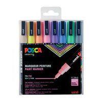 Set de 8 markers pointe conique fine Couleurs pastel - Posca