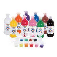 Assortiment 10 flacons 750 ml gouache aux doigts + 12 réservoirs offerts - Image principale
