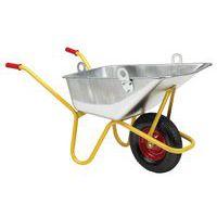 Brouette levage galvanisée jaune béton 110L/250Kgs - roue pneumatique