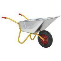 Brouette de jardin cuve galva 110L/200Kg roue pneumatique