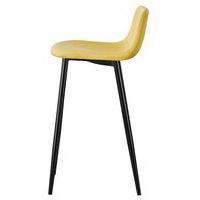 Lot de  2 Tabourets Must pied Noir assise tissu polyester Safran thumbnail image 2