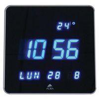 Horloge murale carrée LED bleu