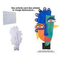 lot de 5 sculptures carton - visage destructuré - Image 5