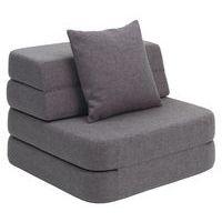 Klip Klap fauteuil convertible soft 1 coussin gris foncé-KlipKlap - Image principale