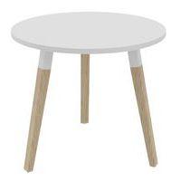 Table ronde Dialogue Ø 80 plateau Blanc tripode Hêtre - Image principale