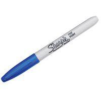 Marqueur permanent Sharpie pointe fine bleu - Boîte de 12 thumbnail image 2