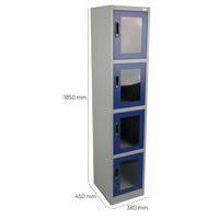 Vestiaire porte transparente 4 cases - Manutan - Image 2