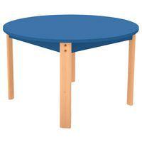Table Ergo ronde T0 - bleu/hêtre - Image principale
