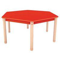Table Classik hexagonale réglable T0 à T3 - piètement bois hêtre - Image 2