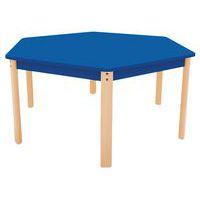 Table Ergo hexagonale T1 - T2 - T3 piètement bois hêtre - Image 2