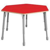 Table Eko hexagonale ø 140 cm réglable T1 à T3 - rouge - Image principale