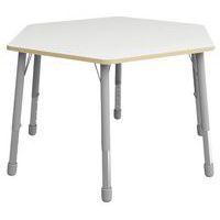 Table Eko hexagonale ø 140 cm réglable T3 à T6 - blanc - Image principale