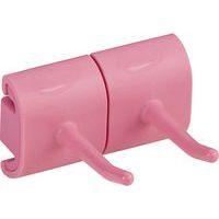 Lot de 5 Support mural hygiénique - Double crochet - 8,3cm - Rose - Image principale