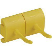 Lot de 5 Support mural hygiénique - Double crochet - 8,3cm - Jaune - Image principale