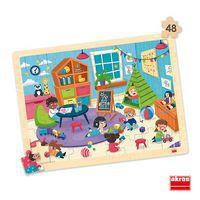 Lot de 4 puzzles 'Les explorations' de 48 pièces en bois. thumbnail image 4