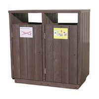 Poubelle Equilibre double tri sac ou bac plastique recyclé Espace Urbain - Image 2