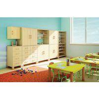 Bibliothèque haute Confetti avec pieds - portes pleines et tiroirs - Image 3