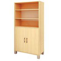 Bibliothèque Confetti avec pieds - étagères et 2 portes pleines bouleau/bouleau - Image principale