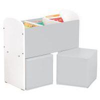 Bac à livres et poufs Confetti bouleau/gris - Image principale
