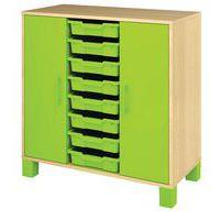 Meuble bas Confetti avec pieds - 8 bacs et portes - Image 3