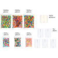 Lot de 6200 perles plastiques Ø9 et 6mm + 100m fils + 5pots thumbnail image 2