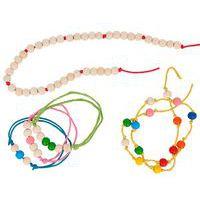 Lot de 3000 perles bois Ø10mm assorties + 30 m fils - Image 4