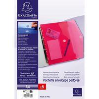 Pochettes enveloppes perforées A4 PP Assorties (lot de 5) thumbnail image 2