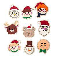 Pack d'aimants Noël en bois à colorier 9 pièces - Image 4