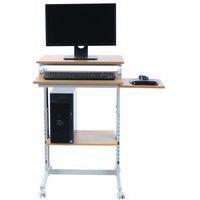 Poste informatique Twin 6820 plateau Hêtre structure Gris clair thumbnail image 3