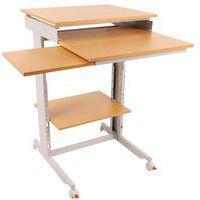 Poste informatique Twin 6820 plateau Hêtre structure Gris clair - Image 5