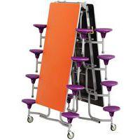 Table mobile Solution  junior rectangulaire 16 sièges L305cm T3 orange/violet thumbnail image 3