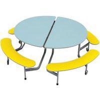 Tables mobile ovale 4 bancs 8 assises - Sico