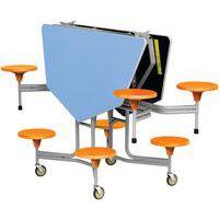 Table mobile Octogonale Solution 8 sièges L156cm T3 gris/bleu ciel - Image 3