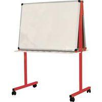 Pupitre mobile 89 x 64 cm blanc émaillé piétement rouge RAL 3031 - Image principale