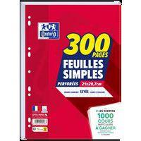 Feuillet mobile 200 pages seyes 90g A4 + 100 pages gratuites - Oxford