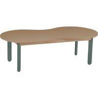 Table Lili cacahuète, plateau hêtre, piétement bois couleur thumbnail image