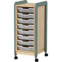 Meuble colonnes à casiers Lili 1 col /8 casiers Ht 98 cm kaki - Image principale