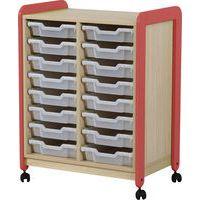 Meuble colonnes à casiers Lili 2 col/24 casiers Ht 137 cm corail - Image 2