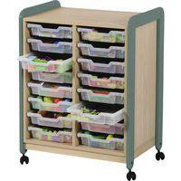 Meuble colonnes à casiers Lili 2 col/16 casiers Ht 98 cm kaki - Image 2